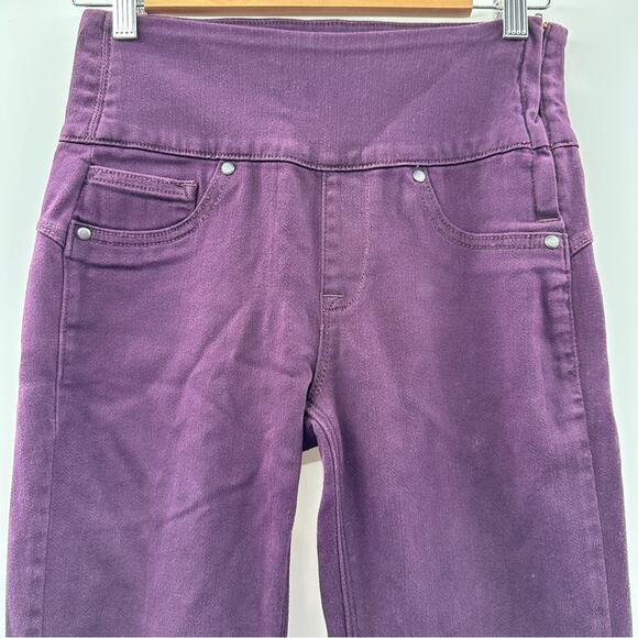 Spanx Alexia Burgundy Red Purple High Rise Side Zip Skinny Jeans Size S - Picture 2 of 10